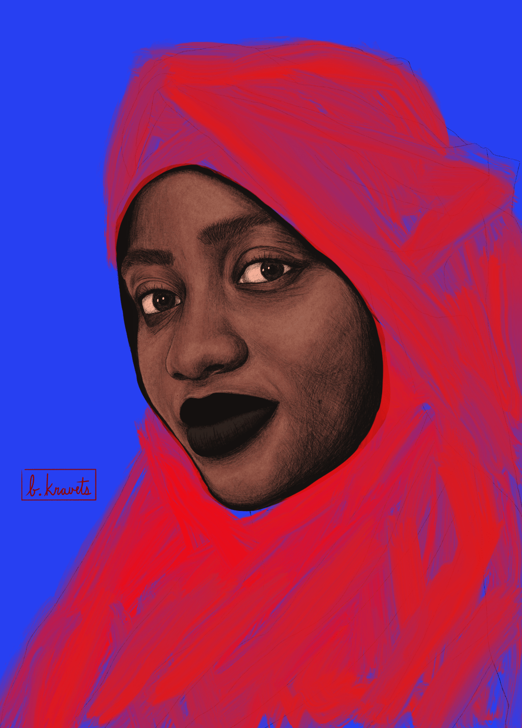 red & blue&nbsp;portrait